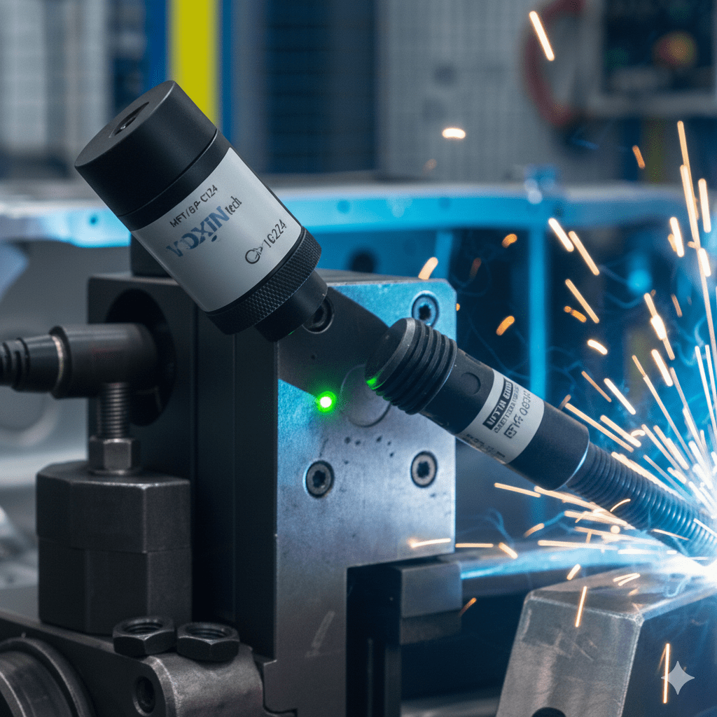 M30 metal face inductive sensor detecting metal during MIG welding